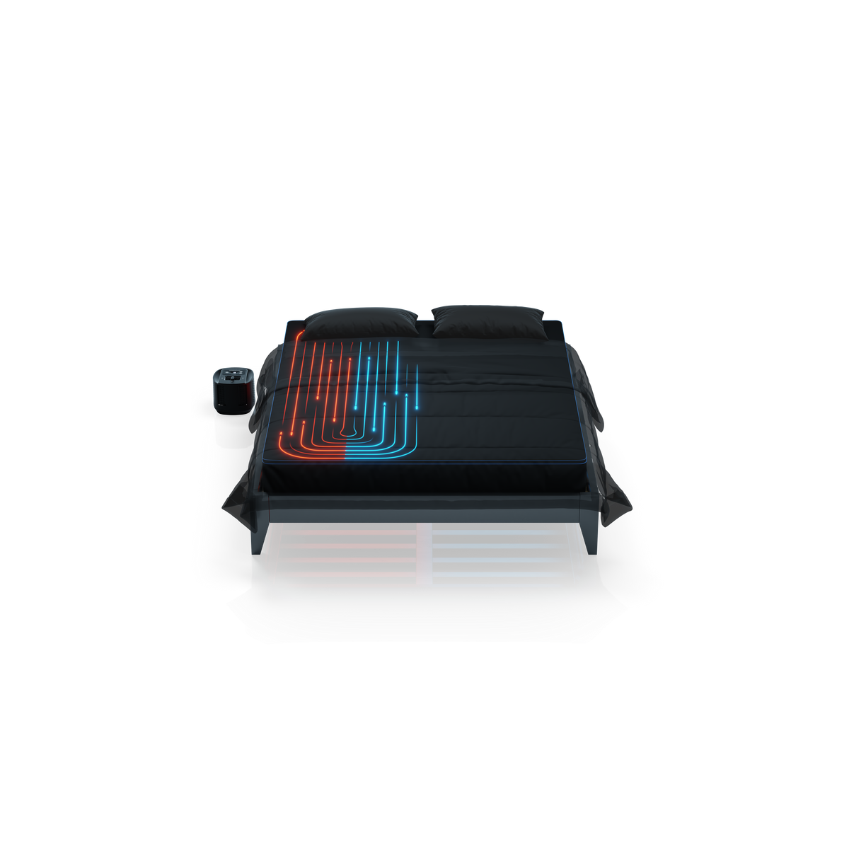 Thermasleep на легло, охлаждащ едната страна и затоплящ другата